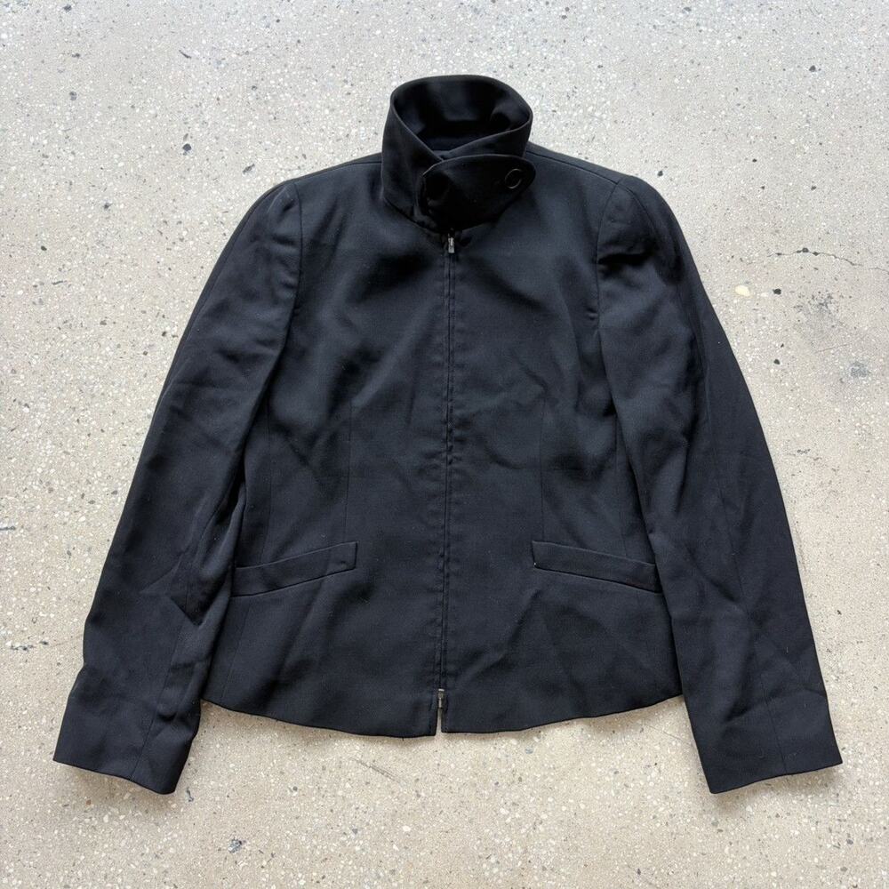 Vintage 90s Armani Collezioni Black Wrap Collar Jacket